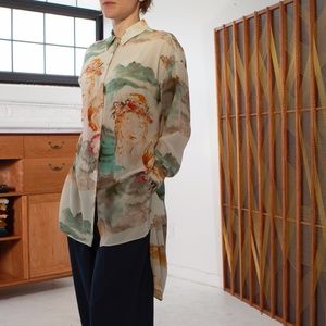 Aritzia Silk Shirt Dress, XS